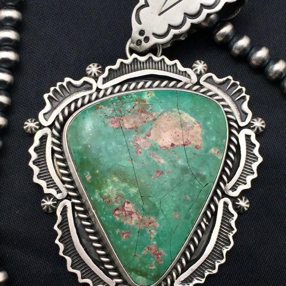 Navajo Sterling Silver Necklace Pendant Length 20 - Picture 2 of 12